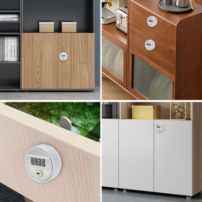 全锌合金机械密码锁文件档案储物柜健身房衣柜锁家用鞋橱柜抽屉锁