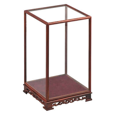 红木摆件玻璃罩子红酸枝工艺品佛像底座防尘罩花瓶观音展示盒定