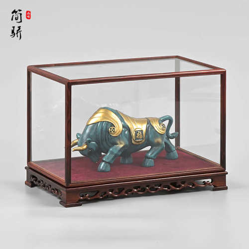 红木摆件玻璃罩子红酸枝展示佛像花瓶底座防尘罩观音工艺品盒