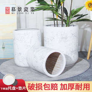 花盆陶瓷北欧风家用特大号口径天堂鸟发财树大棵客厅室内高颜值