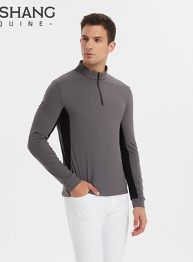 Mashang Equine男款加绒长袖秋冬训练T恤骑马训练马术装备-EHM506