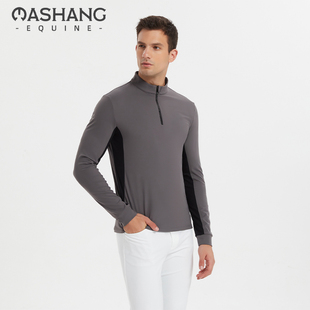 备 Mashang 秋冬训练T恤骑马训练马术装 加绒长袖 EHM506 Equine男款