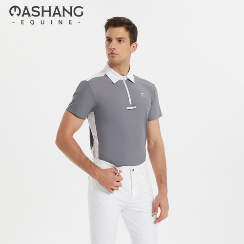 Mashang Equine男款夏季骑马短袖专业马术竞赛训练上衣HSM202