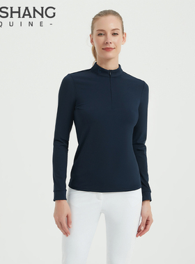 Mashang Equine女款春秋半拉链马术训练长袖T恤EHW508