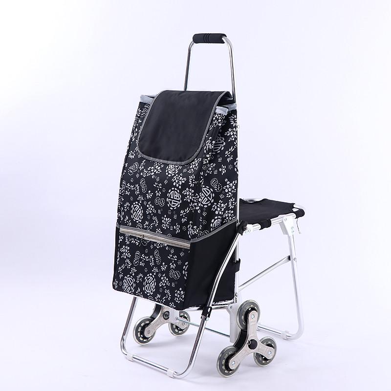 i9at买菜车爬楼可坐老人推车折叠铝合金拉杆车手拉车美术生艺考小