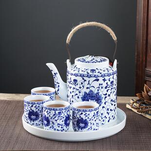 陶瓷茶壶大号提梁壶家用提灌壶凉水壶饭店餐厅泡茶壶单壶耐热茶具