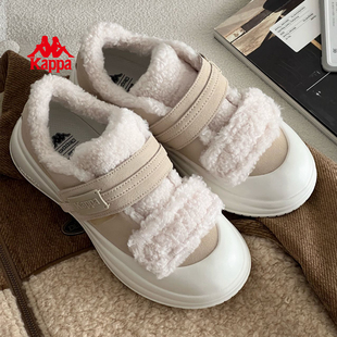 冬鞋 保暖厚底板鞋 子 女冬加绒加厚2025秋冬新款 Kappa魔术贴二棉鞋