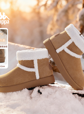kappa卡帕小丑靴女鞋2025冬季棉鞋加绒短靴厚底雪地靴加厚靴子女