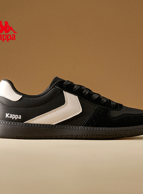 Kappa德训鞋女2025秋冬新款百搭学生板鞋男鞋薄底黑色鞋子情侣鞋