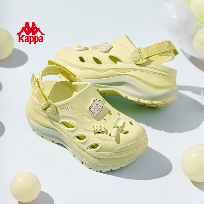 Kappa厚底洞洞鞋女夏外穿凉鞋