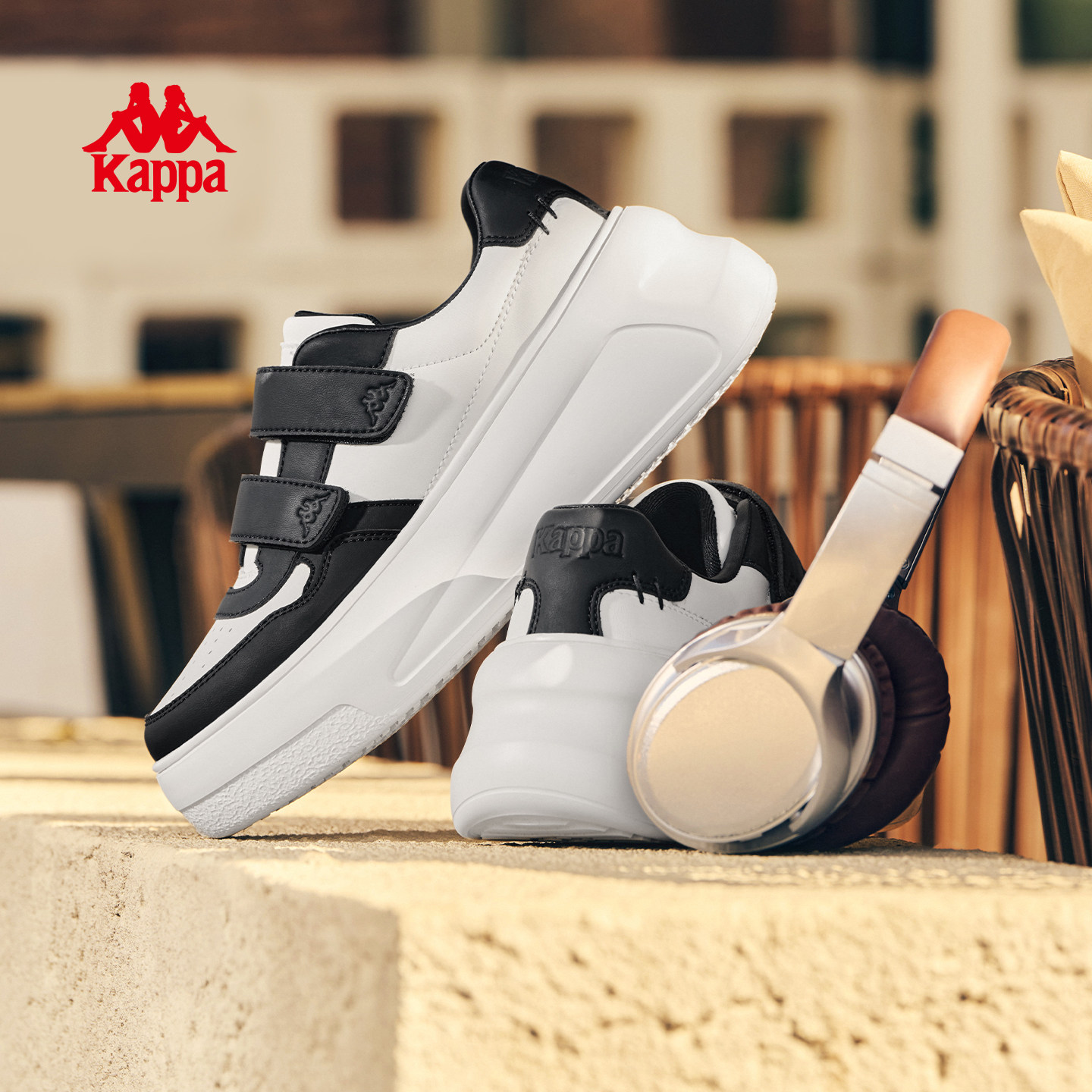 Kappa奶冻魔术贴板鞋女款2026春季新款增高厚底小白鞋休闲运动鞋,运动鞋new,板鞋,淘宝优惠券,粉丝福利购,淘宝优惠卷