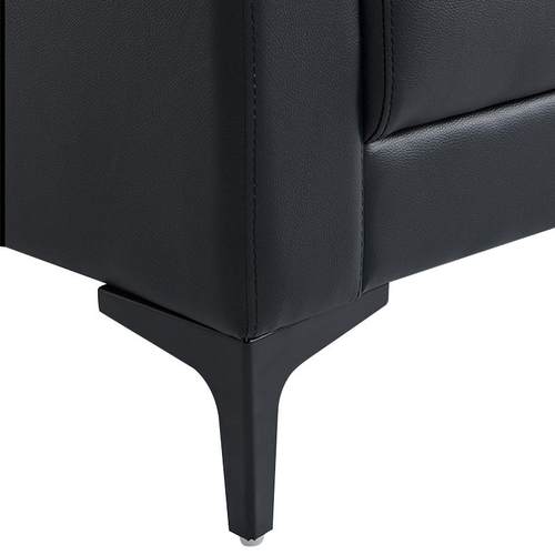 定制代现简约商务办公沙发皮质家用厅三35662皮人位客黑色皮沙发