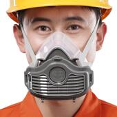 矽胶防尘口罩粉尘打磨灰粉口鼻罩防工业面罩电焊防烟透气防尘面具