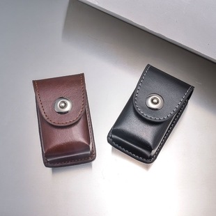 吸磁折叠老花镜盒皮套抗压便携式挂腰老光眼镜皮质老视镜可挂皮带