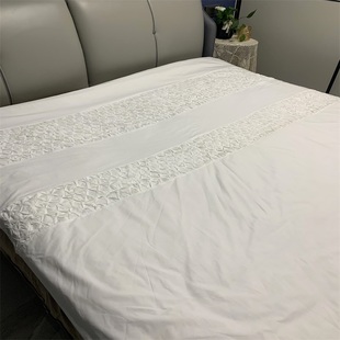 外贸出口纯棉被套单件白色简约现代100%全棉斜纹被罩特价 清仓