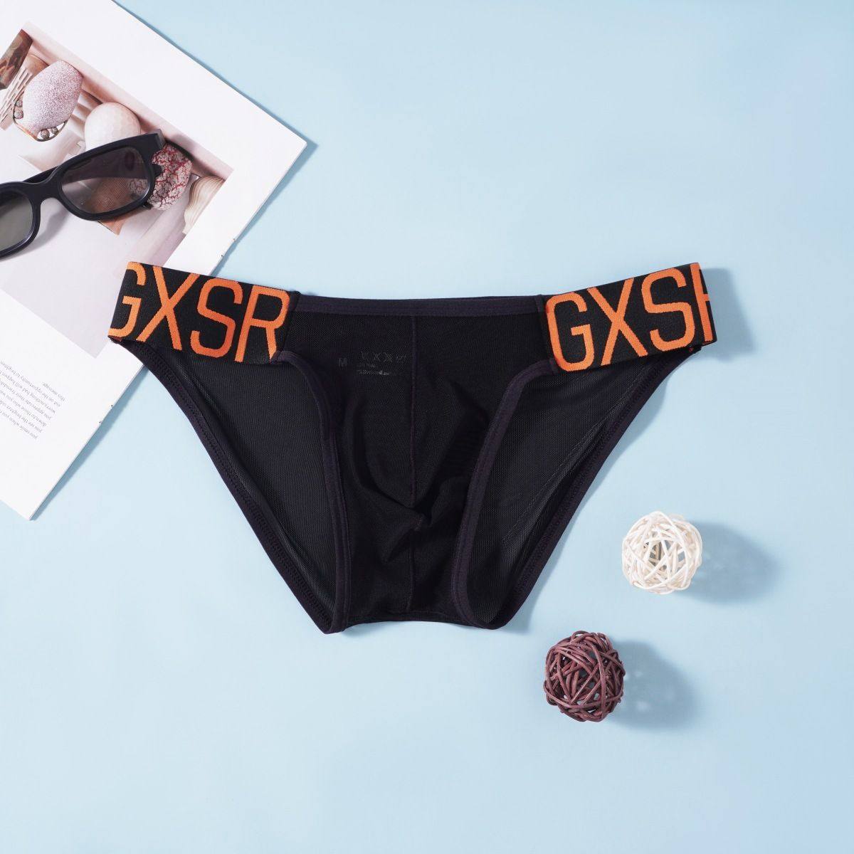 GXSR透明冰丝男士内裤男生透气冰丝网纱无痕超薄性感三角短裤头,女士内衣/男士内衣/家居服,男三角内裤,淘宝优惠券,粉丝福利购,淘宝优惠卷