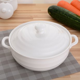 汤碗汤盆高级感家用双耳带盖陶瓷汤窝创意大号容量饭汤碗微波炉