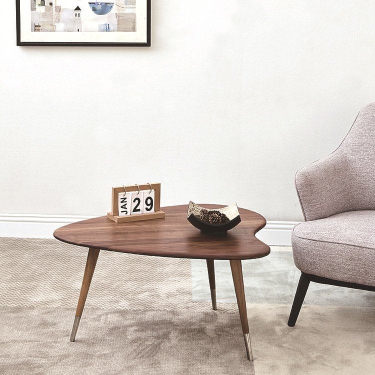 胡桃实木轻奢客厅茶几 ins民宿沙发边几中古北欧网红心形茶桌家用,住宅家具,茶几,淘宝优惠券,粉丝福利购,淘宝优惠卷