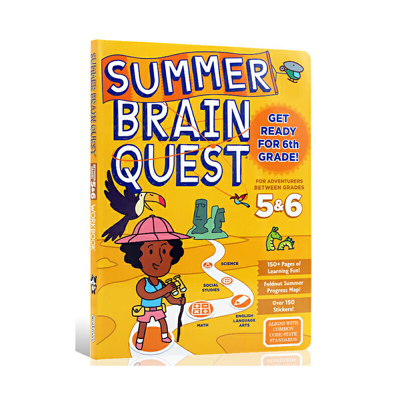 英文原版 Summer Brain Quest Between Grades 5 6大脑任务 暑期练习册5-6年级美国学前练习