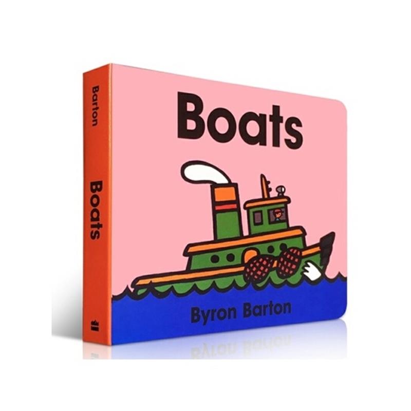 进口英文原版 Boats Board Book纸板书拜伦巴顿 Byron Barton交通工具船幼儿启蒙认知绘本图画书现货