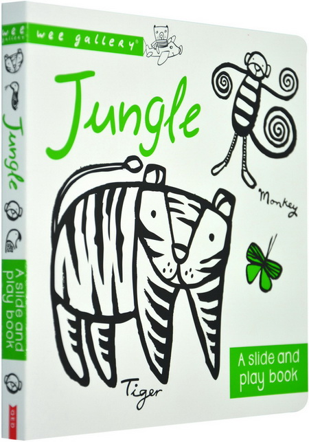 进口英文原版 Wee Gallery Jungle: A Slide Play Book滑滑乐纸板操作书