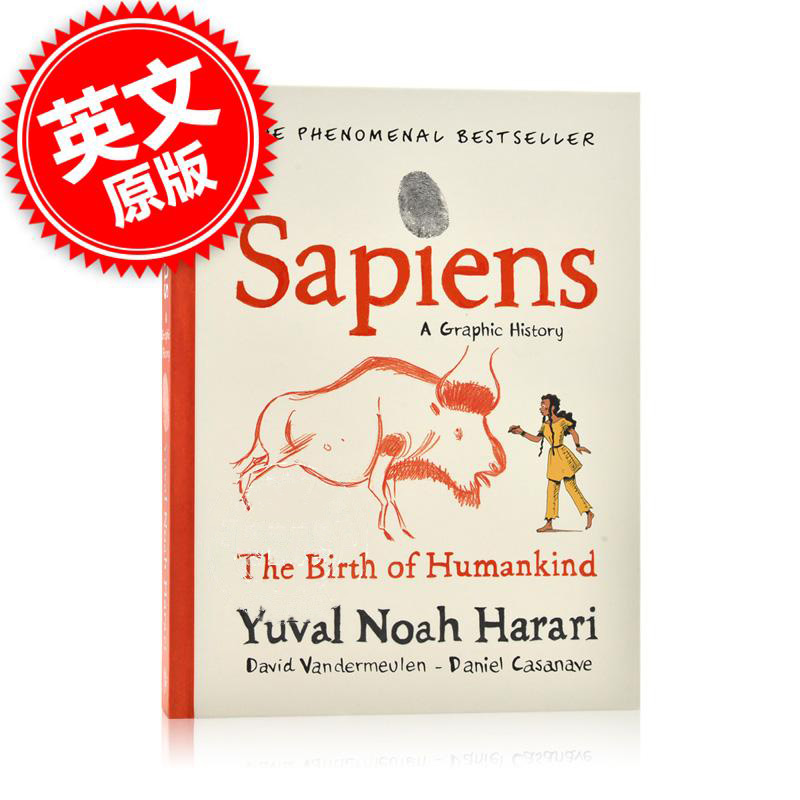 进口英文原版 Sapiens A Graphic History人类简史1从动物到上帝漫画小说漫画社科科普 Harari现货