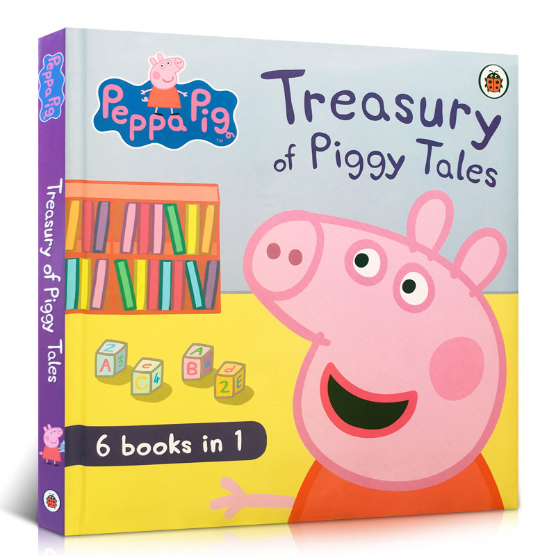 进口英文原版 Peppa Pig 小猪佩奇 Treasury of Piggy Tales 6合1合辑故事书 绘本大明星系列 儿童启蒙晚安绘本 现货