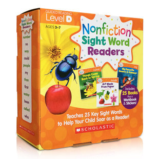 进口英文原版 Nonfiction Sight Word Readers level D 25册全套礼盒装 英语自然拼读 英文入门高频词级别D