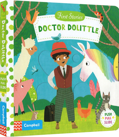 进口英文原版绘本 First Stories系列童话篇纸板书 Doctor Dolittle 怪医杜立德 亲子互动故事操作机关书 现货