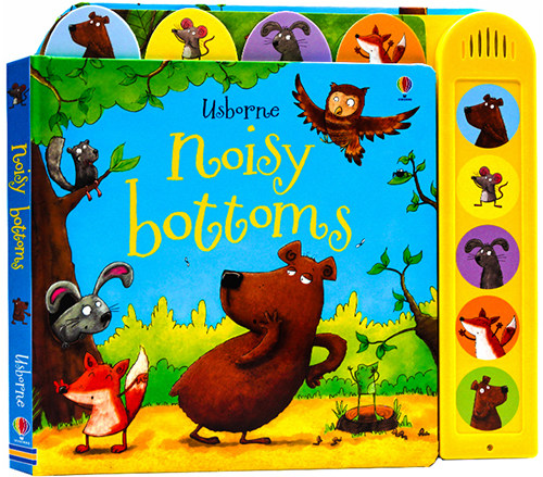 进口英文原版 Usborne Noisy Bottoms 闹闹音乐书 吵闹的屁股 儿童声音认知启蒙读物 大开本纸板发音书 英国尤斯伯恩 现货