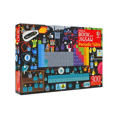 进口英文原版  Usborne Book And Jigsaw Periodic Table Jigsaw 元素周期表拼图  儿童早教益智拼图玩具 附拼图书 STEM体系 现货