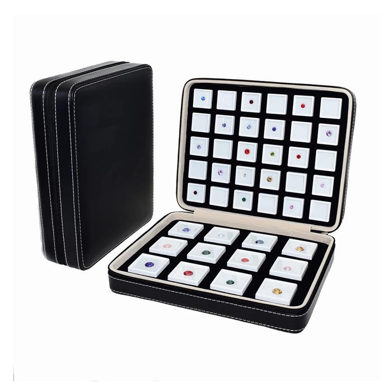 玻璃透明小盒子样品盒钻石包拉链包塑料宝石裸石彩宝箱戒面展示盒