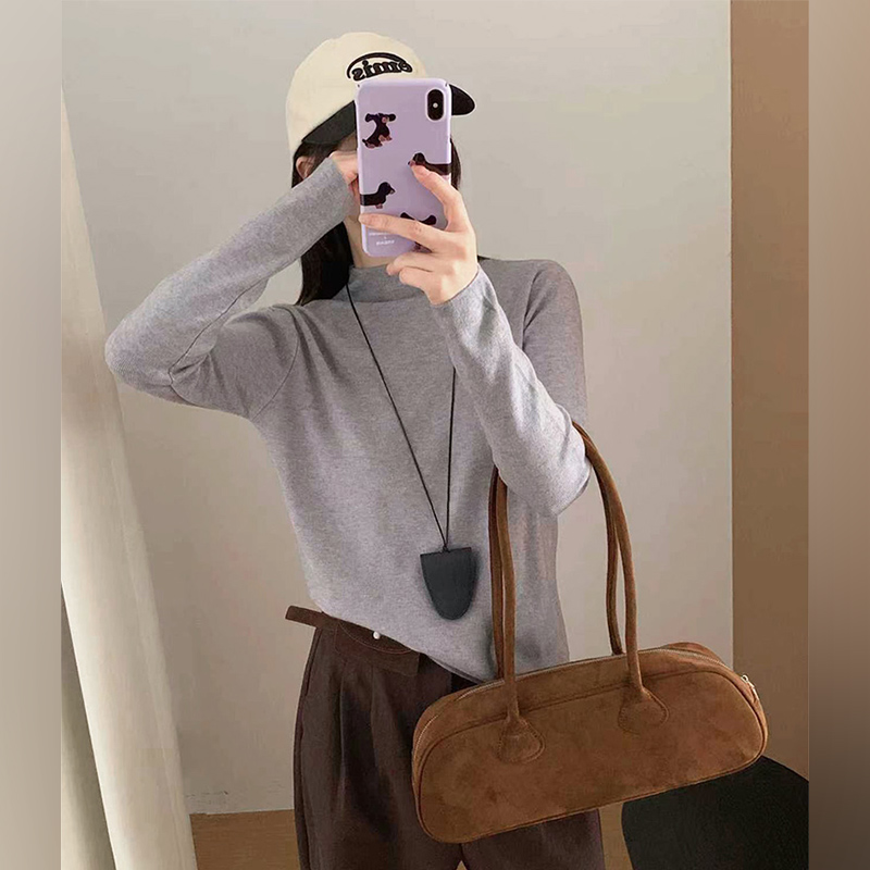 半高领加厚针织打底衫女秋冬新款