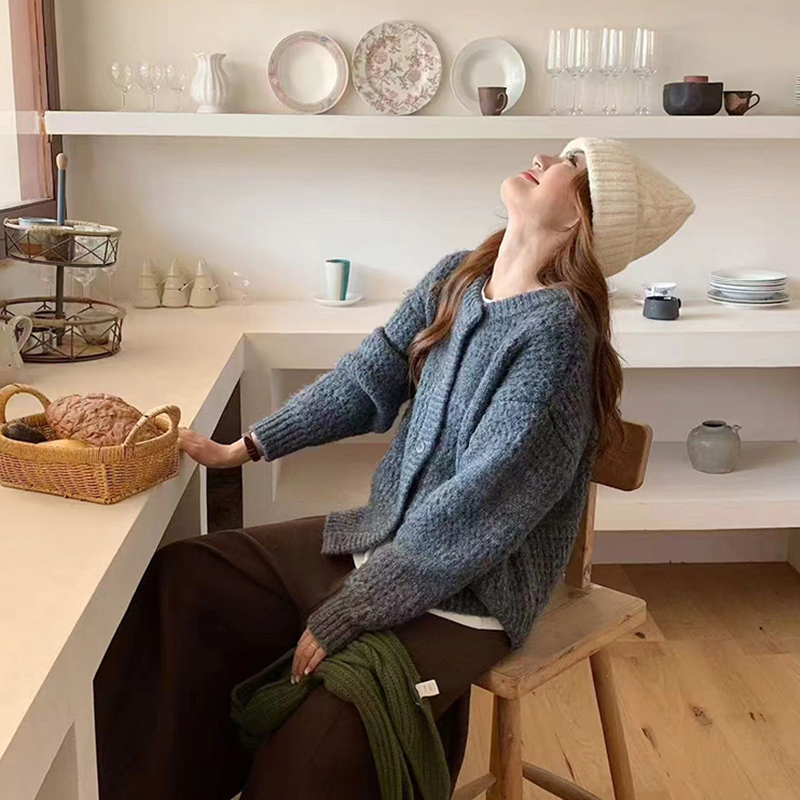 秋冬氛围感加厚新款针织外套女