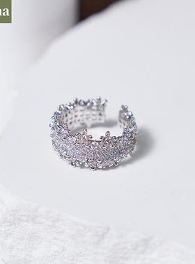 NININA超闪水钻开口戒指2024新款