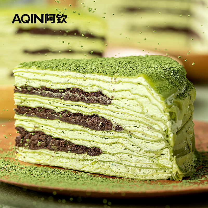 AQIN阿钦抹茶奥利奥千层蛋糕进口动物奶油下午茶零食甜点生日蛋糕