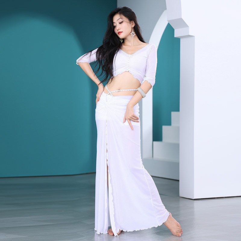 新品肚皮b舞练功服装新款仙女款东方舞蹈服套装初学者长裙练习服