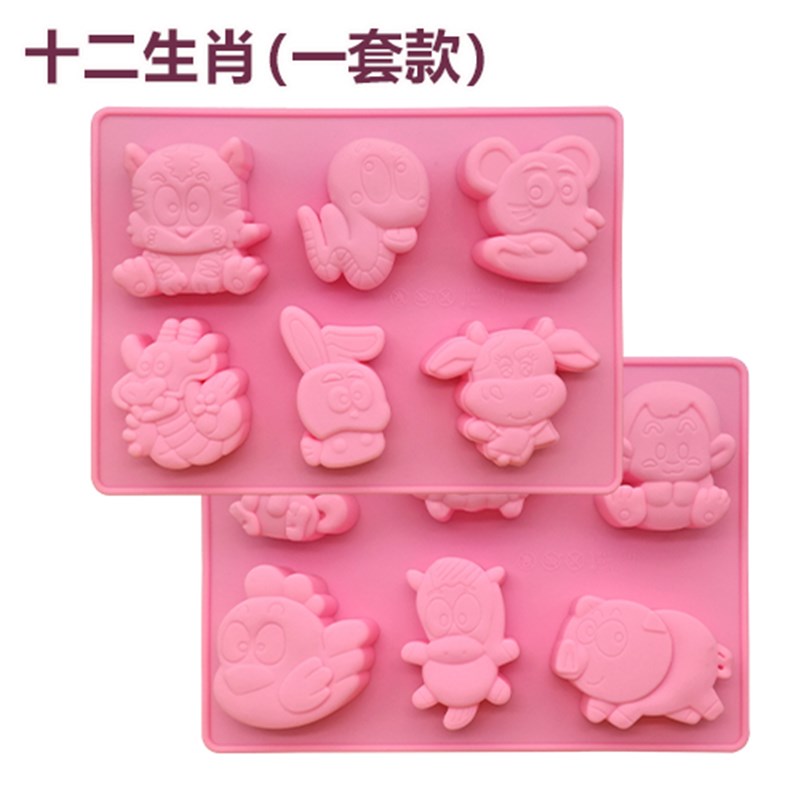 极速蛋糕硅胶模具6玫瑰卡通巧y克力白凉粉手工皂布丁果冻模具烘焙