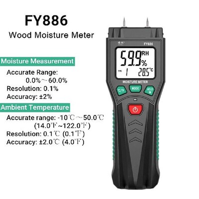 新品FY886 Two Pins Digitalv Wood Moisture Meter Moisture Met