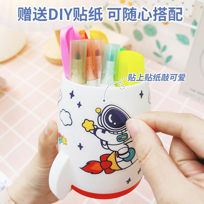 极速2023新款创m意多功能小火箭笔筒桌面收纳卡通可爱学生大容量