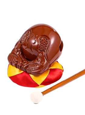 极速香樟木木鱼法器实木家用一套棒槌垫I子老式小木鱼木雕摆件打