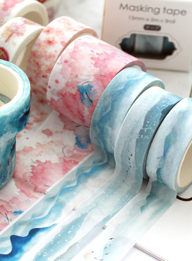 极速3 Rolls Washi Masking Tape Set Petal AnimPal Flower Pape