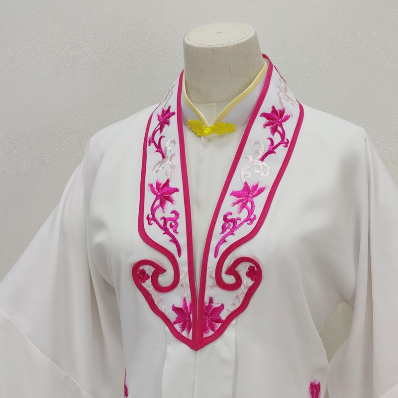 新品戏曲b戏剧越剧牡丹亭如意对披绣花戏服白绣红花两件套剧团学