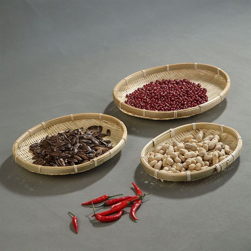 极速手工竹编果篮家用手提t篮圆簸箕竹筛子竹扁竹篓创意装饰零食,特色手工艺,竹编/竹雕,淘宝优惠券,粉丝福利购,淘宝优惠卷