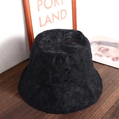 极速Summer Hat Hollow Lace Flower Bucket Hat PSun Protection