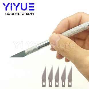 极速6pcs/Set Wood Paper Cutter Pen KnHife Scalpel Steel Blad