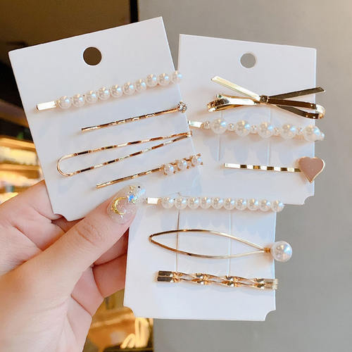 极速1Set Korea Simple Metual Hair Clips for Women Geometric