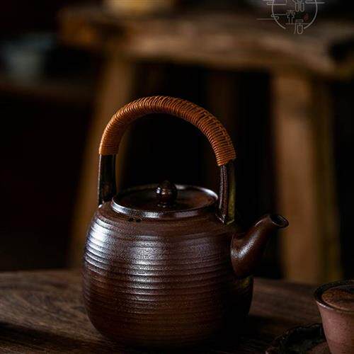 新品家用纯手工提梁壶中式大容量闷泡煮茶器电陶炉复X古炭炉养生
