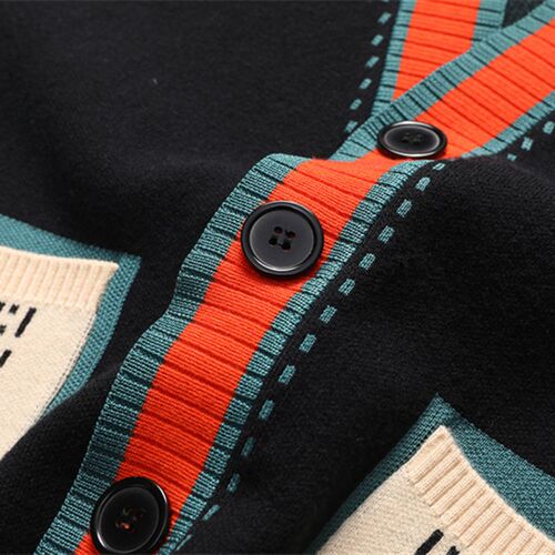 极速High Quality Contrasting Colors Line DecoPration Knittin