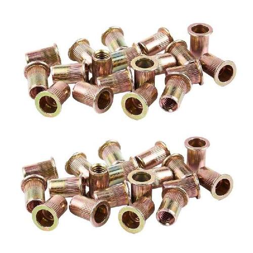 极速40Pcs Flat Head Mretric Steel M8 Blind Insert Rivet Nut